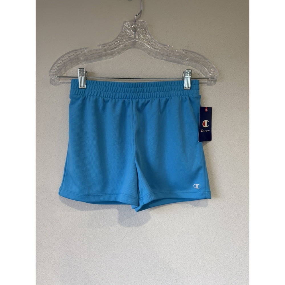 Champion Shorts Youth‎ Girls Size Large Blue Mesh Script Logo NWT